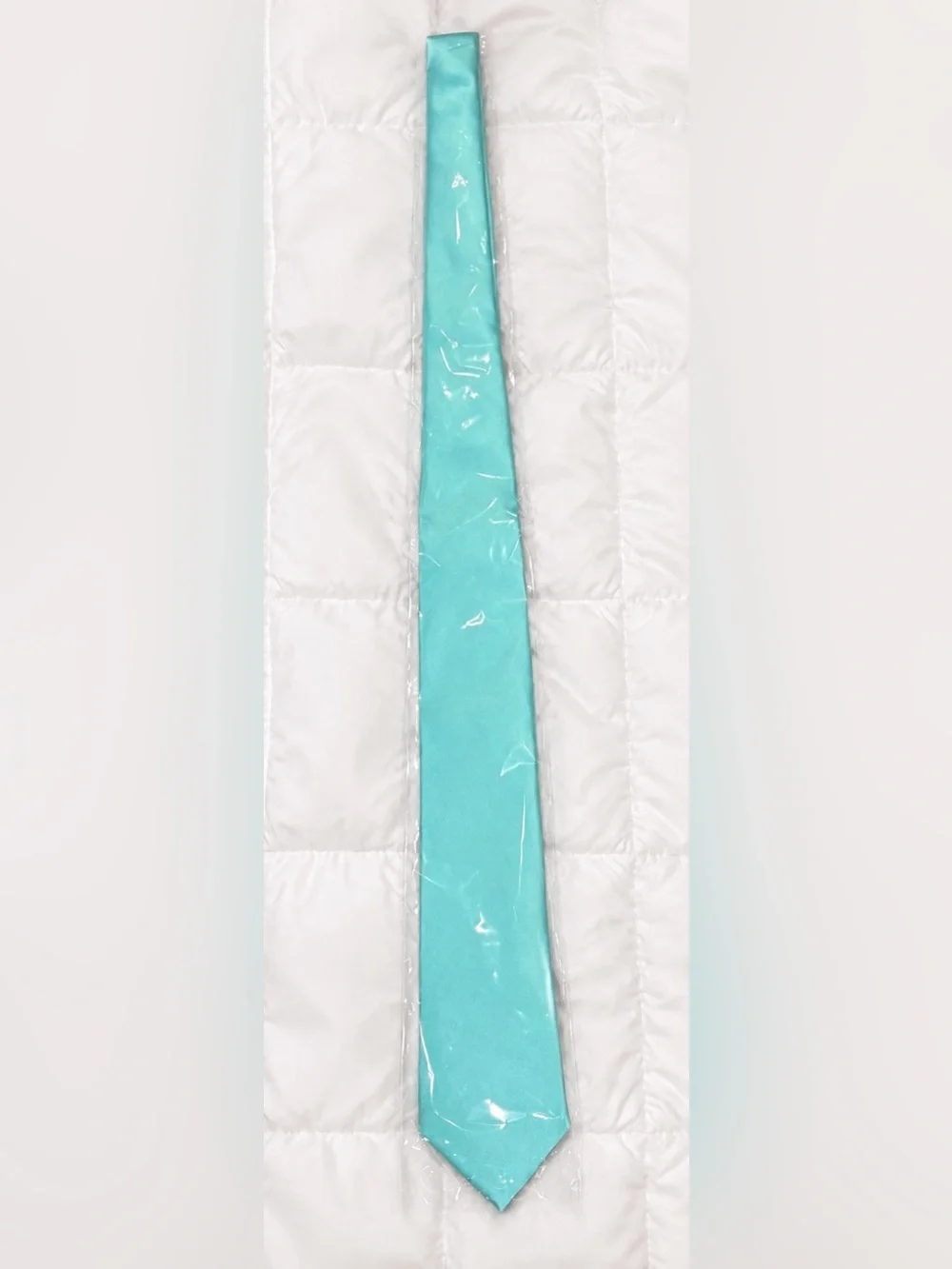 NWT GU Style Mint Satin Tie Slim Modern Formal Wedding Prom
